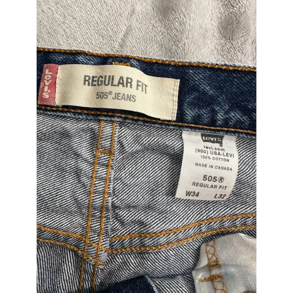 Vintage Levis 505 Jeans 34x32 (meas 32x29) Blue Y2K Great Fade Wallet Honeycomb
